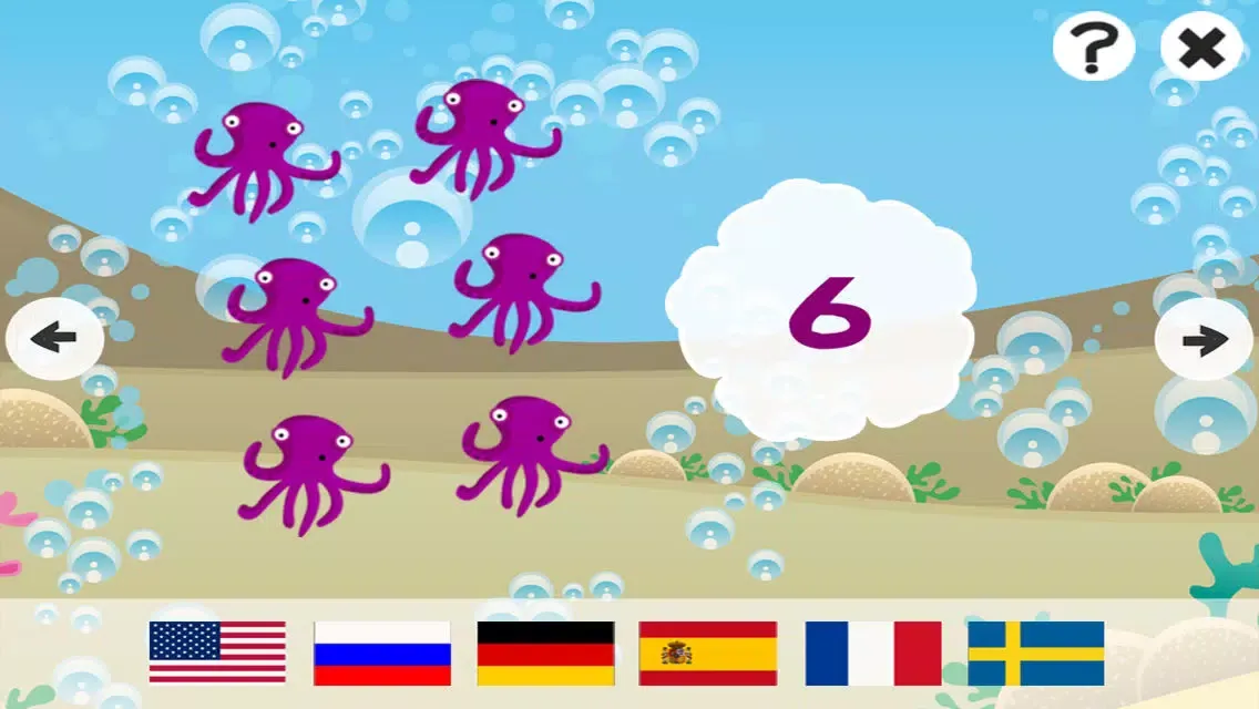 Tangkapan layar Ocean Counting Game for Children: Learn to count the numbers 1-20 in 7 languages