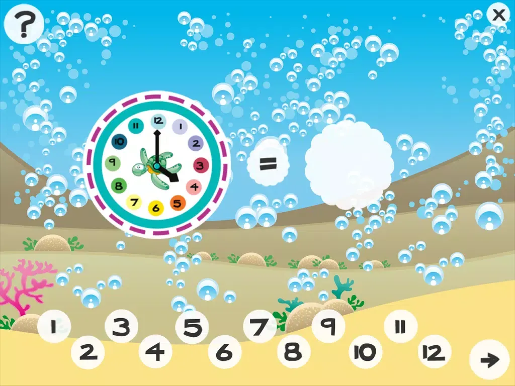 What time is it? Game for children to learn how to read a clock with the animals of the ocean with games and exercises for kindergarten, preschool or nursery school iPad  স্ক্রিনশট