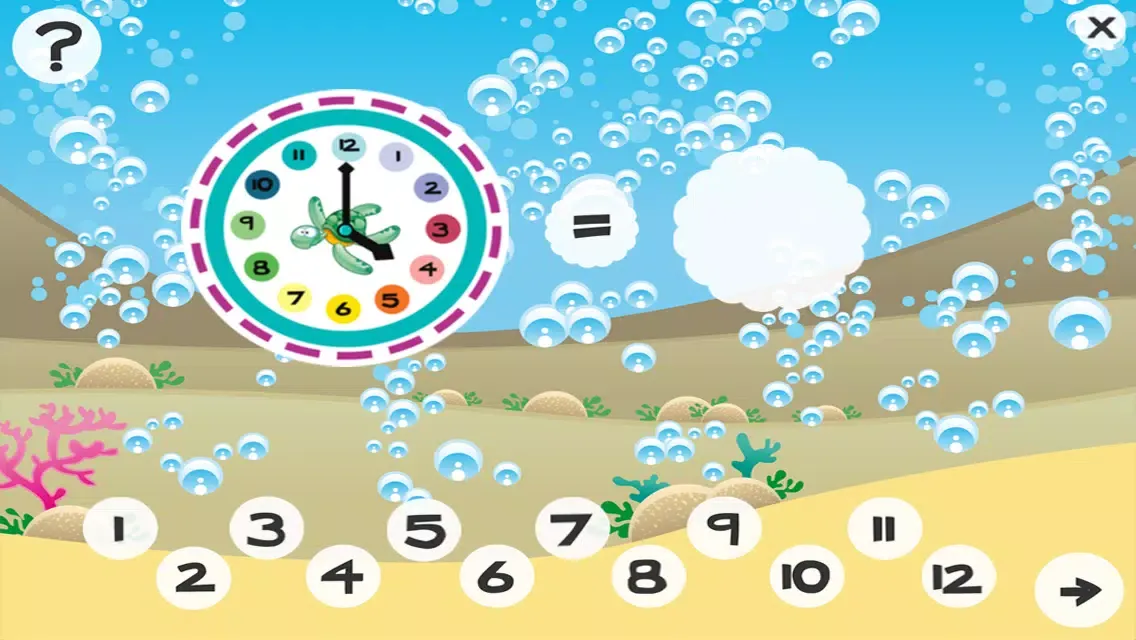 What time is it? Game for children to learn how to read a clock with the animals of the ocean with games and exercises for kindergarten, preschool or nursery school স্ক্রিনশট
