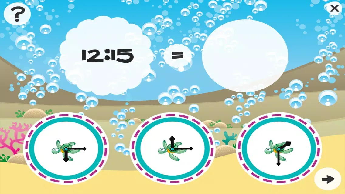 What time is it? Game for children to learn how to read a clock with the animals of the ocean with games and exercises for kindergarten, preschool or nursery school স্ক্রিনশট