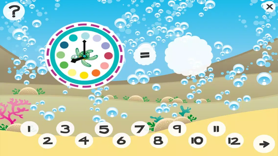 What time is it? Game for children to learn how to read a clock with the animals of the ocean with games and exercises for kindergarten, preschool or nursery school স্ক্রিনশট