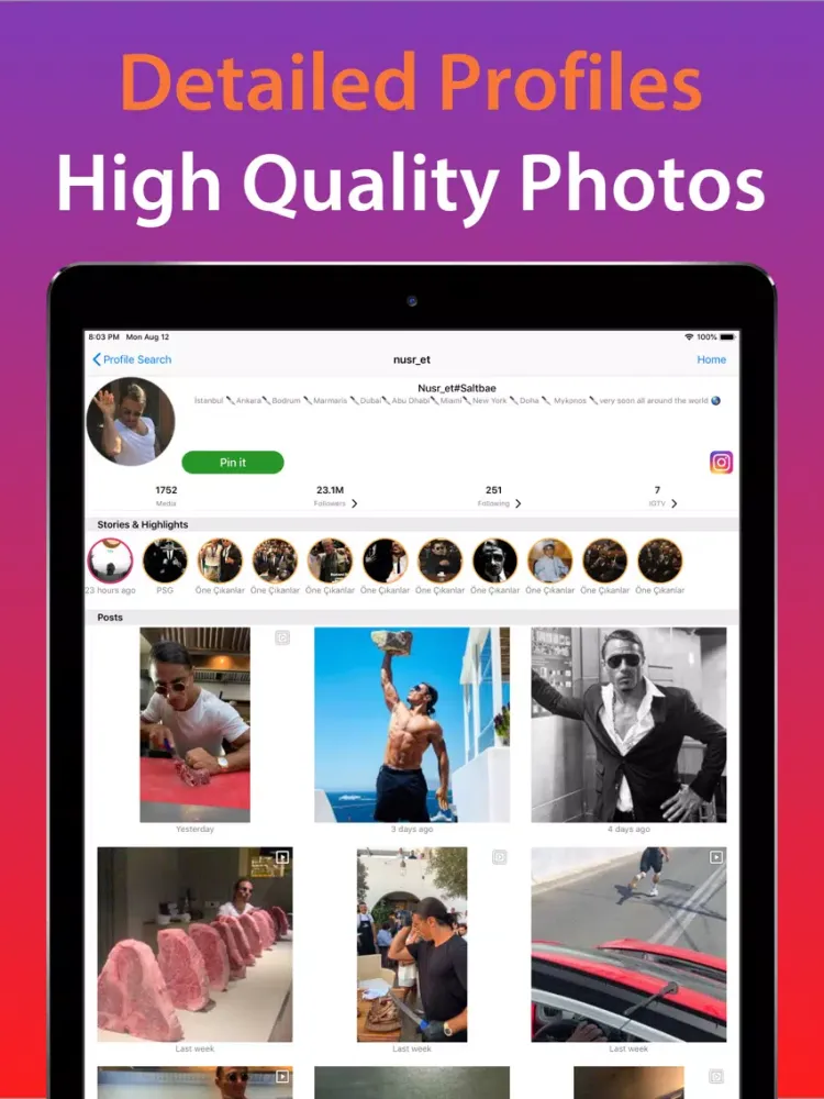 Story Plus+ Insta Media Viewer iPad  Screenshots