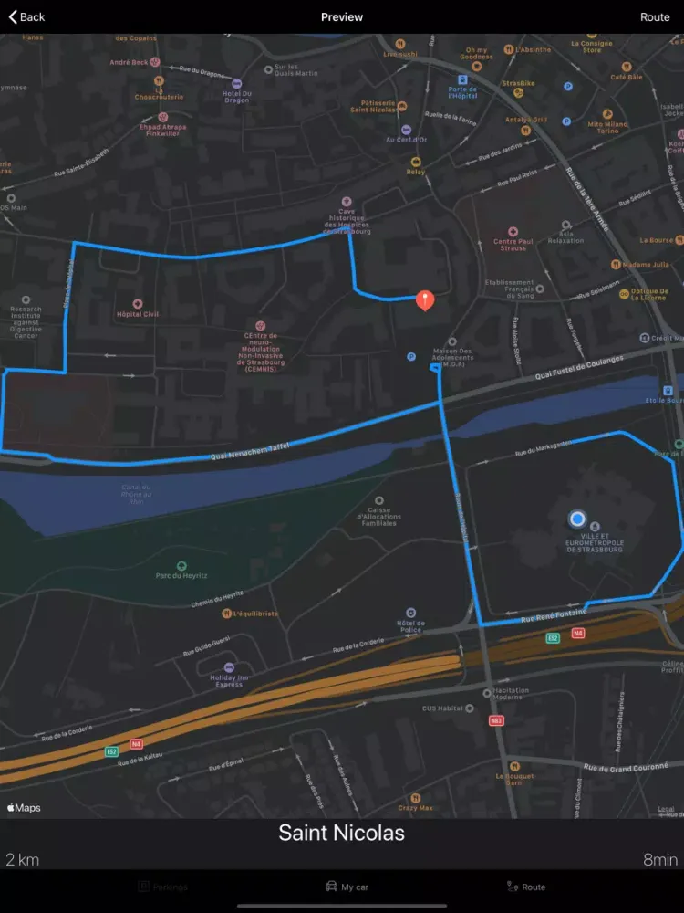 Tangkapan layar ElsassPark - Strasbourg & CUS iPad 