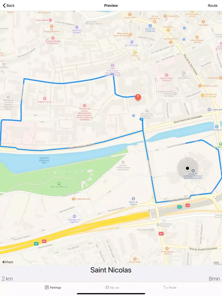 Tangkapan layar ElsassPark - Strasbourg & CUS iPad 