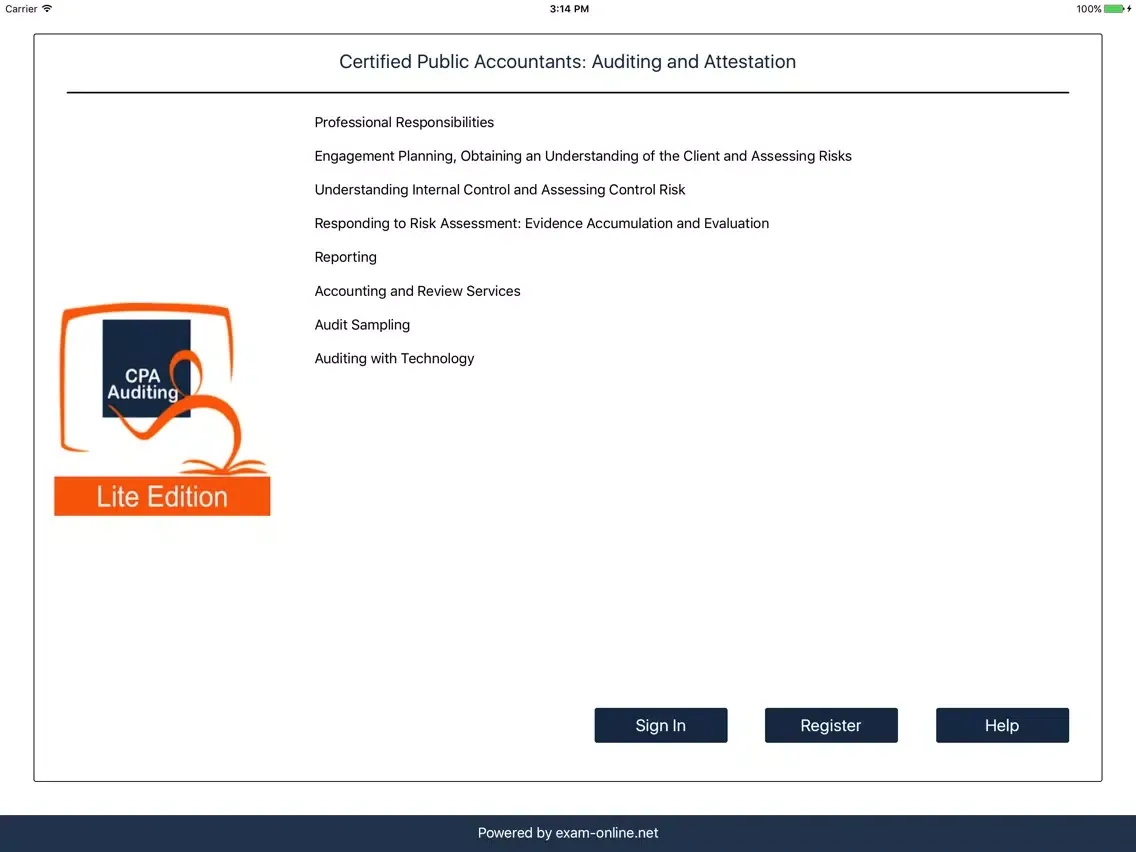 CPA Audit Exam Online Lite iPad  Screenshots