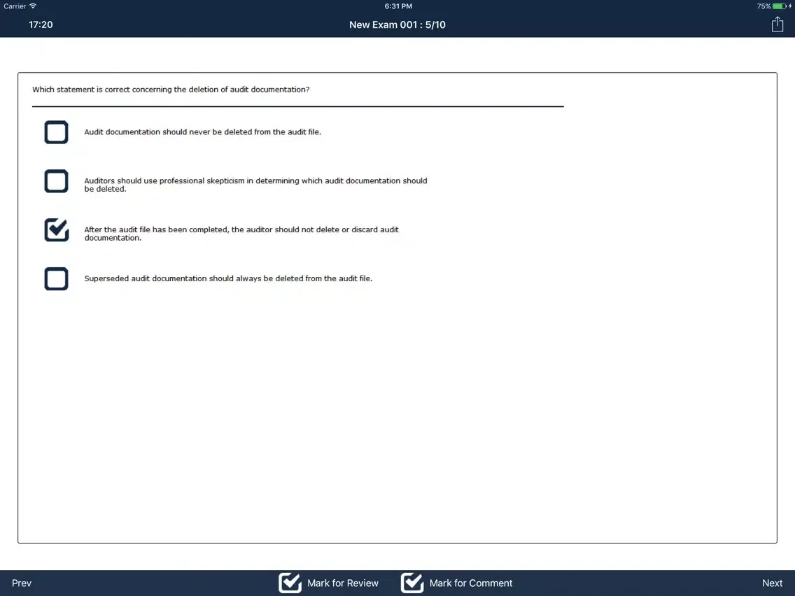 CPA Audit Exam Online Lite iPad  Screenshots