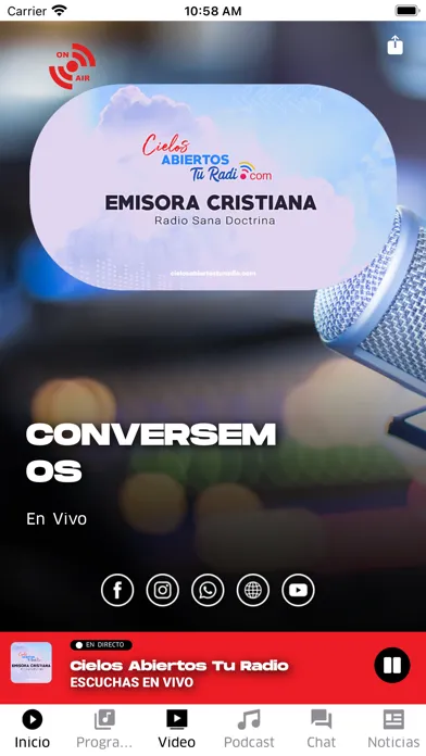 Tangkapan layar Cielos Abiertos Tu Radio