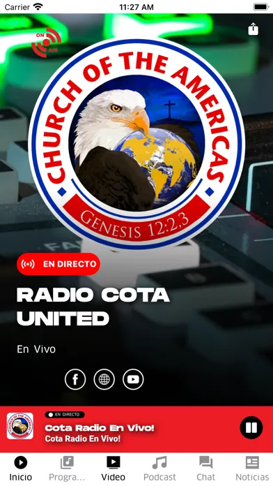 Tangkapan layar Radio Cota United