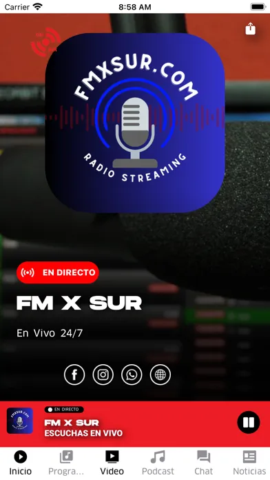 Tangkapan skrin FM X SUR