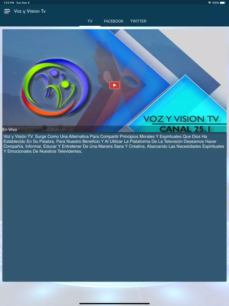 Captures d'écran de Voz y Vision Tv iPad 