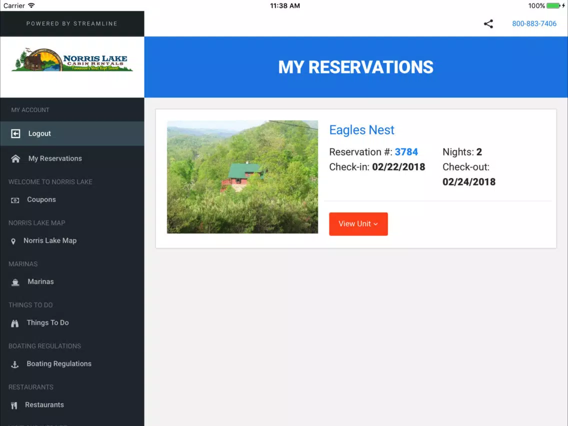 Tangkapan skrin Welcome to Norris Lake iPad 