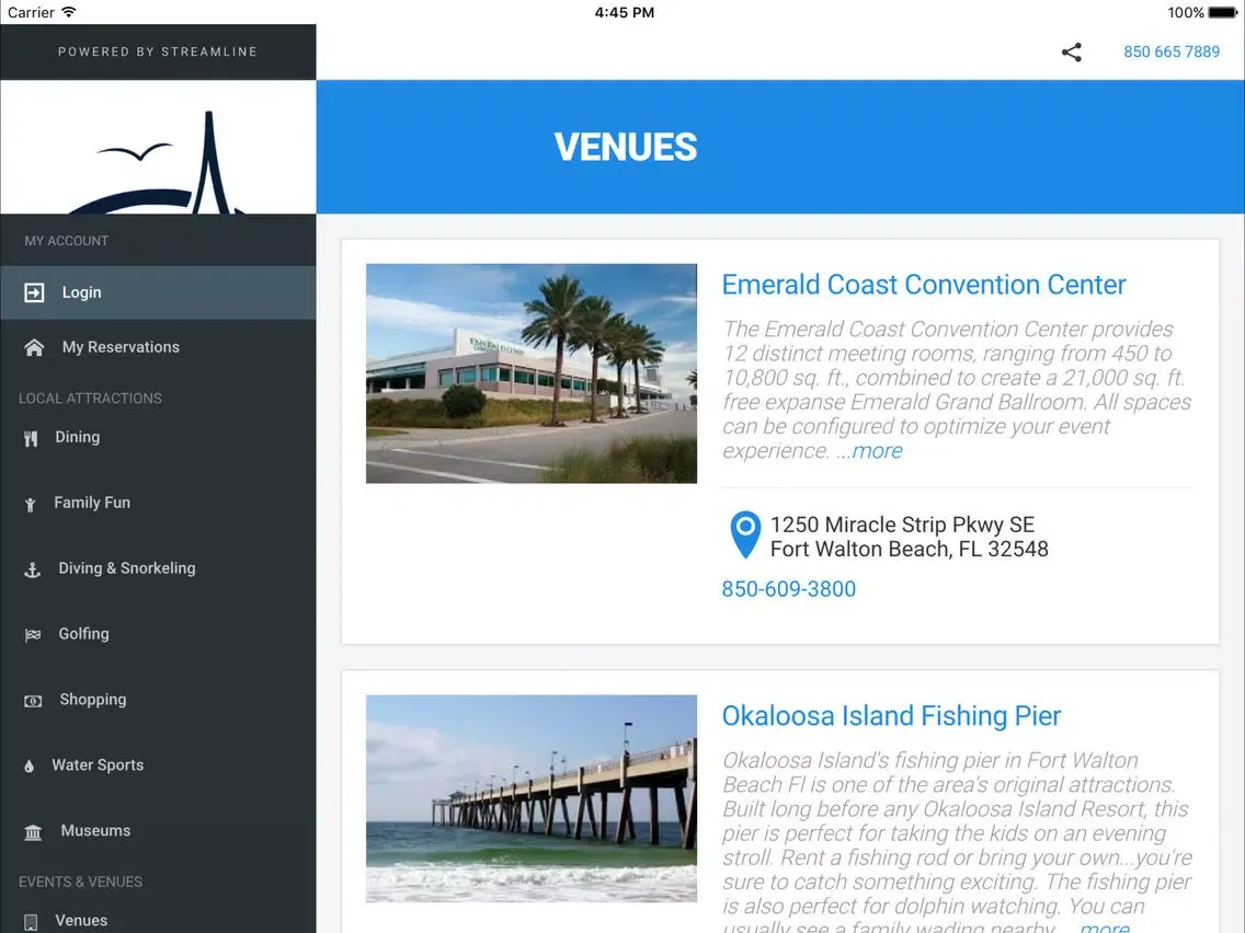 Sunset Resort Rentals iPad  Screenshots