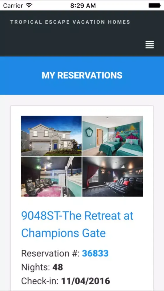 Tropical Escape Vacation Homes Guest App Screenshots