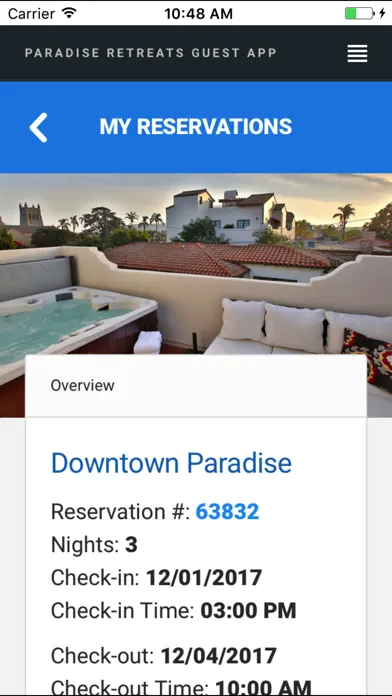Zrzuty ekranu Paradise Retreats – Guest App