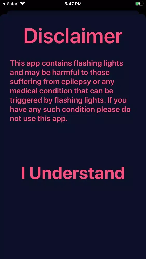 ภาพหน้าจอของ Strobe Lighter