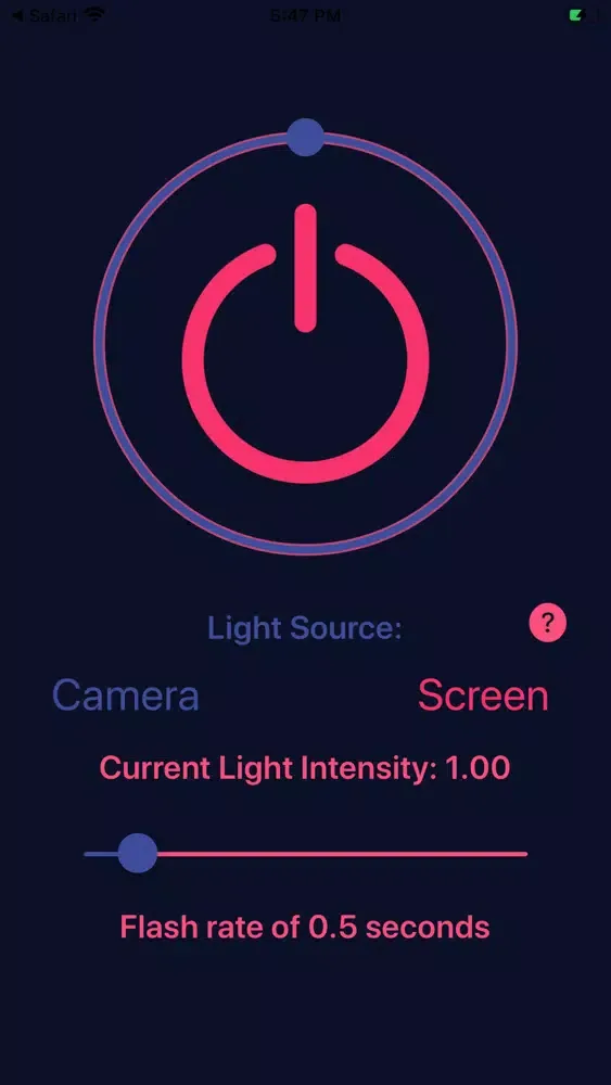 ภาพหน้าจอของ Strobe Lighter