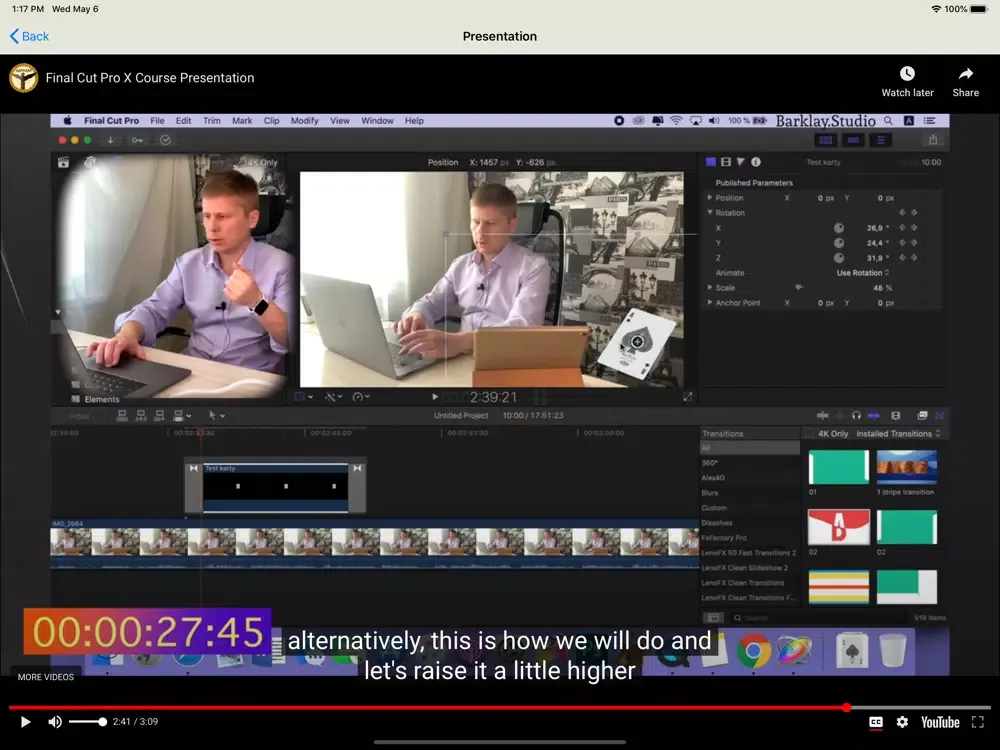 FCPX course, training iPad  Screenshots