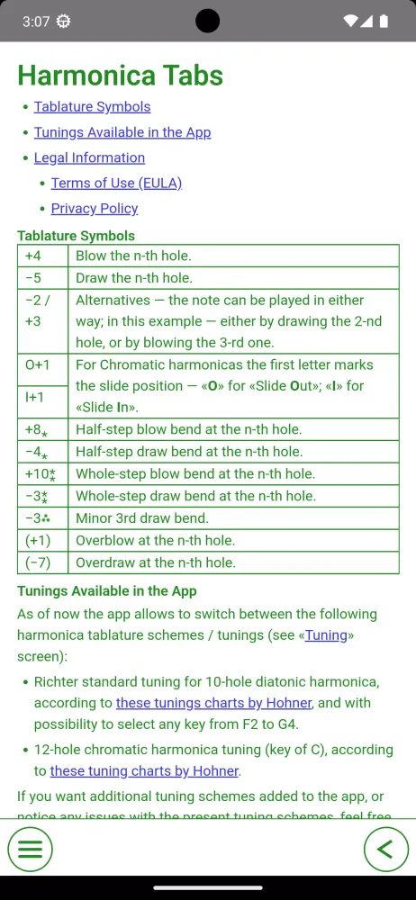 Harmonica Tabs Screenshots