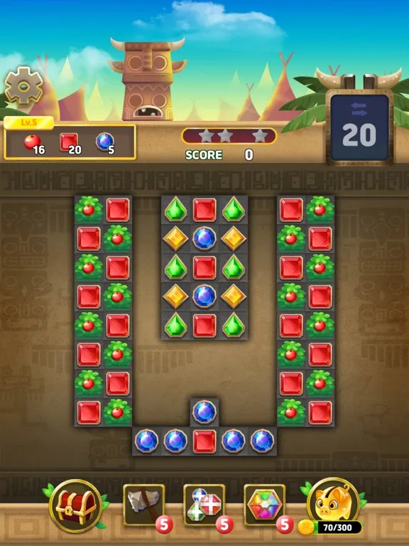 Ảnh chụp màn hình của Temple Gem : Match 3 Puzzle iPad 