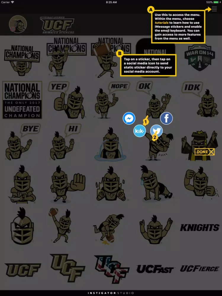 UCF® Stickers iPad  سکرین شاٹس