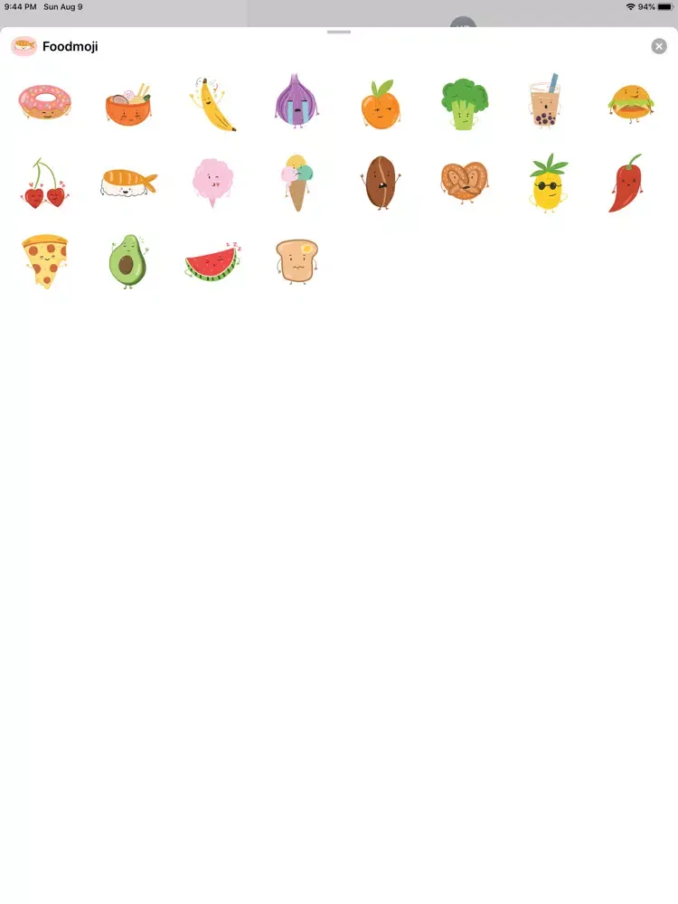Zrzuty ekranu Foodmoji - Happy Food Stickers iPad 