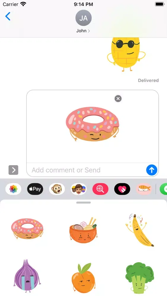 Zrzuty ekranu Foodmoji - Happy Food Stickers