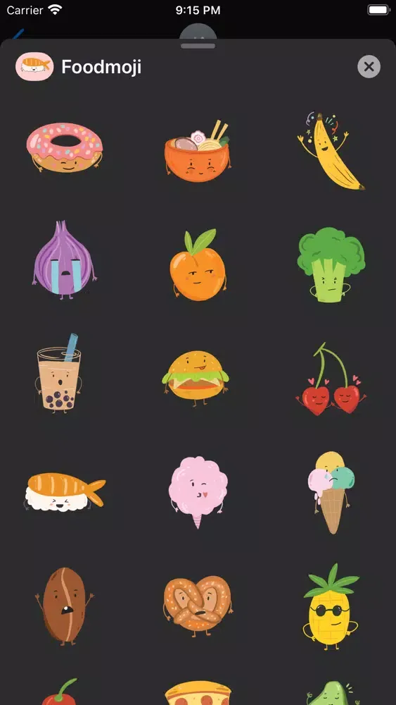 Zrzuty ekranu Foodmoji - Happy Food Stickers