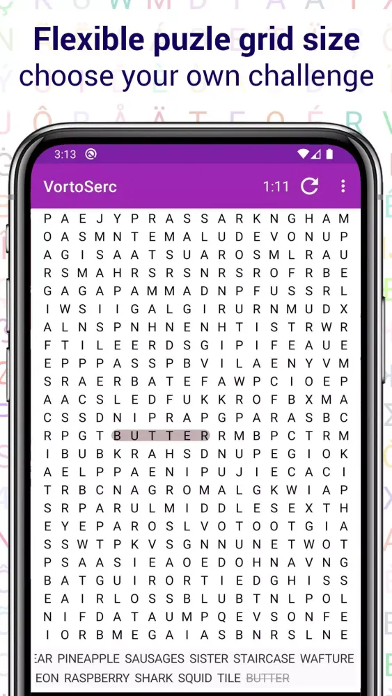 Capturas de pantalla de Vortoserc word search puzzle