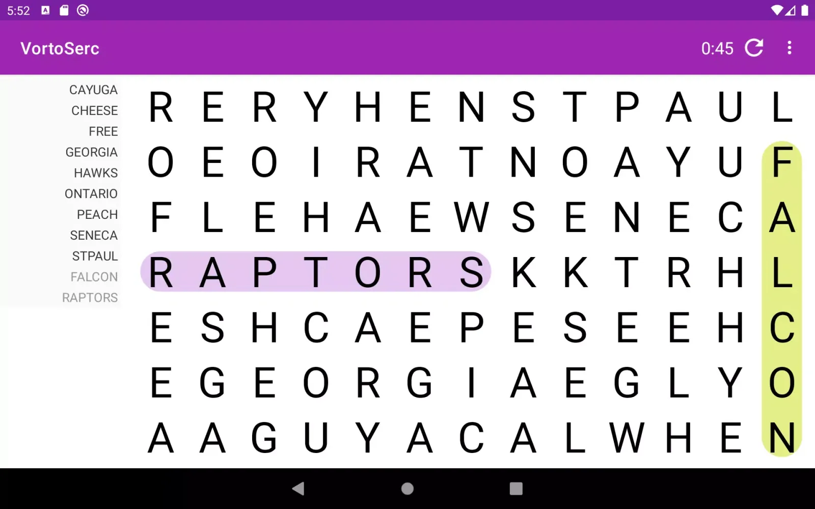 Capturas de pantalla de Vortoserc word search puzzle