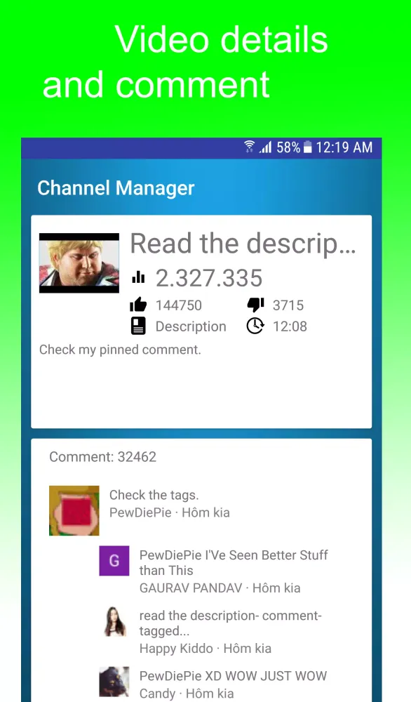 Channel Manager for Youtube Screenshots