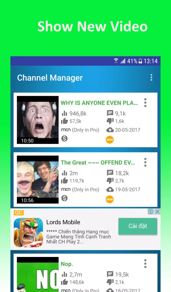 Channel Manager for Youtube Screenshots