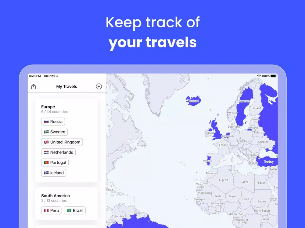 Screenshot di Tripper: Travel Map & Journal iPad 