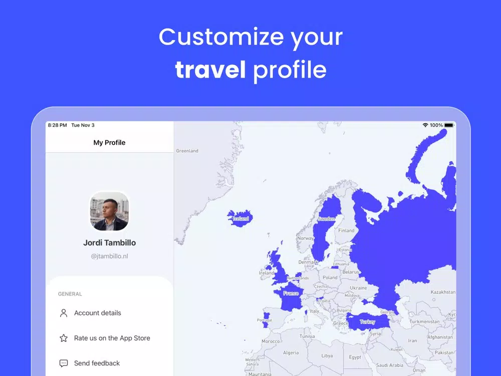 Screenshot di Tripper: Travel Map & Journal iPad 