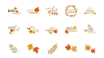 Capturas de pantalla de Happy Autumn Hand Drawn Stickers