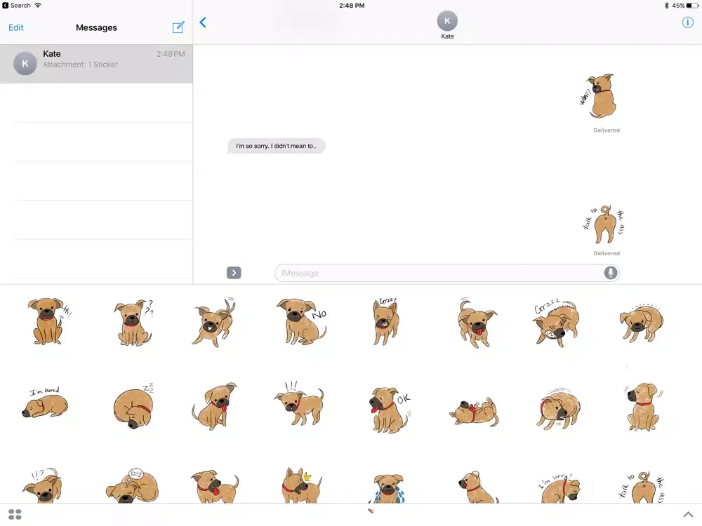 Tee - Puppy Stickers iPad スクリーンショット