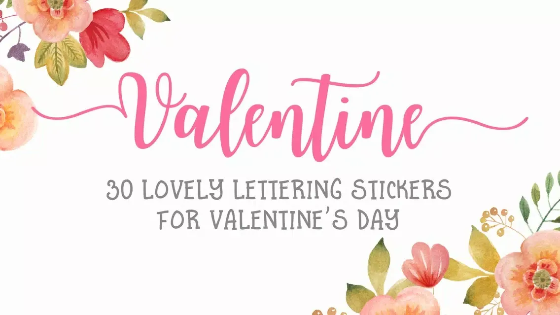 صور Valentine's Day Lettering Stickers