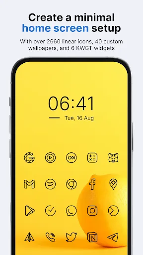 Captures d'écran de Caelus Black: linear icon pack