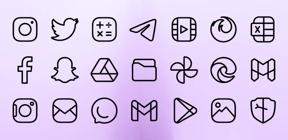 Caelus Black: linear icon pack