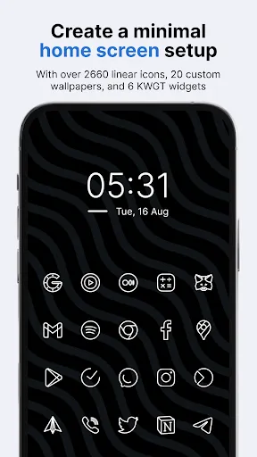 Caelus White: linear icon pack Ekran Görüntüleri