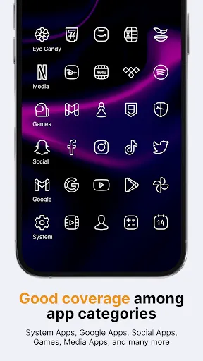 Caelus White: linear icon pack Ekran Görüntüleri