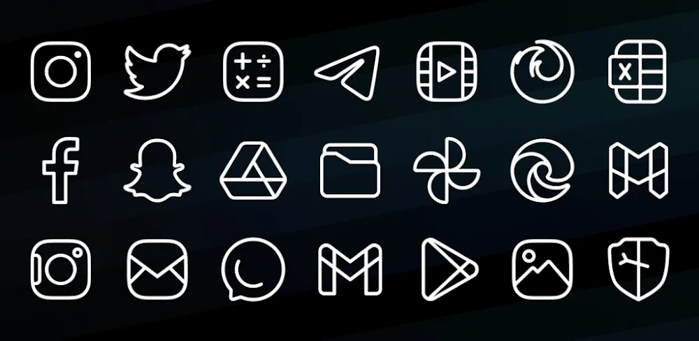 Caelus White: linear icon pack