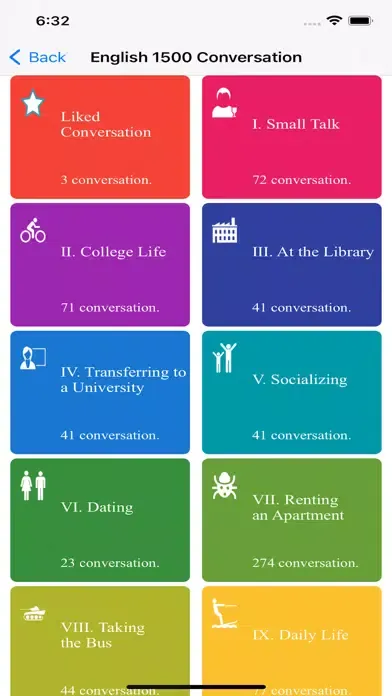 Capturas de tela do English 1500 Conversation