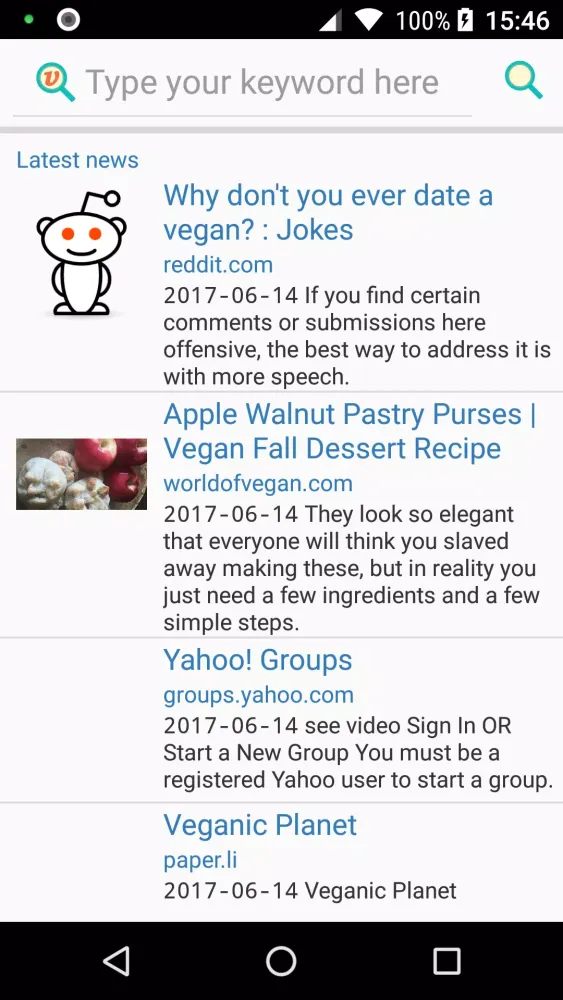 Vegan search engine vegi.style Screenshots