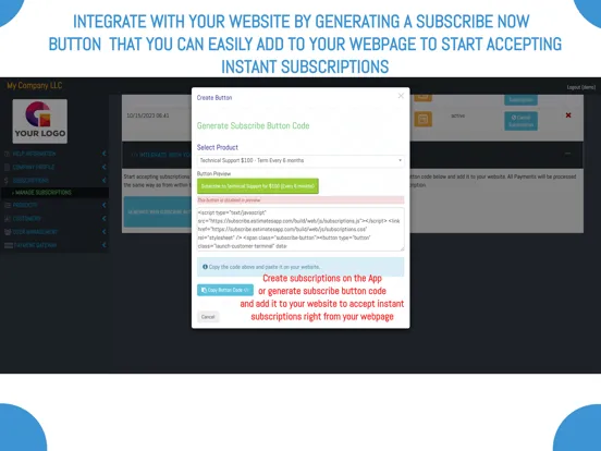 Ảnh chụp màn hình của Subscription Manager Invoicer iPad 