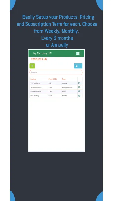 Ảnh chụp màn hình của Subscription Manager Invoicer
