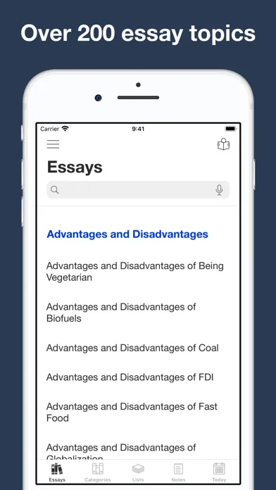 Screenshot di Essay writing materials