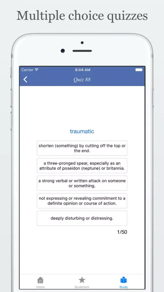 Ảnh chụp màn hình của Word list for GMAT - quiz, flashcard and match game