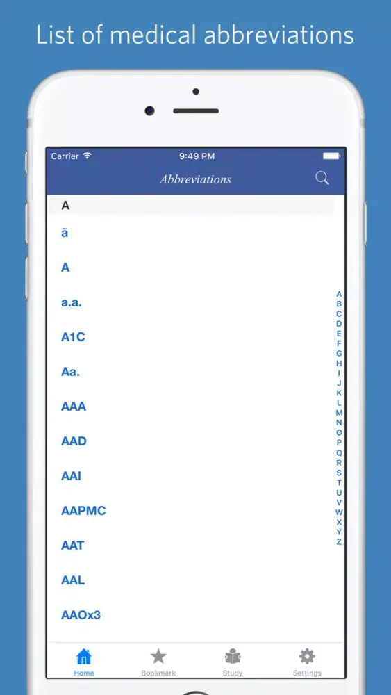 Capturas de pantalla de Medical Abbreviations - quiz, flashcard and match game