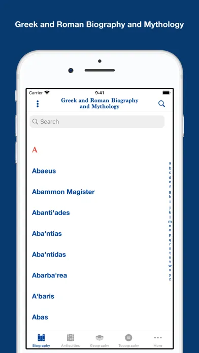 Tangkapan layar Greek and Roman Dictionaries