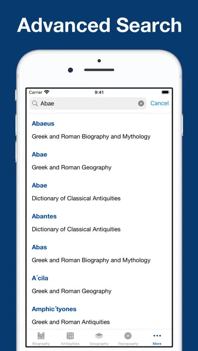 Tangkapan layar Greek and Roman Dictionaries